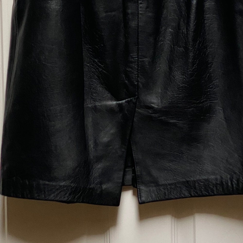 Evan Davies Black Napa Leather Skirt - Picture 4 of 5
